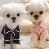 Dog Apparel Oimg Luxury Pajamas Button Solid Homewear Pet Sleepwear Winter Clothes Puppy Cat T Shirts för hundar Husdjur T-shirts