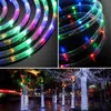 Solar Touw Tube Light Strings 10m 20m 30m Outdoor String Lights IP65 Waterdichte Tuin Vakantie Bruiloften Kerst Garland Hek Party Loopbrug Pad Trampoline