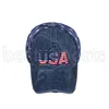 USA Cowboy Mössor Trump Amerikanska Baseball Kepsar Tvättade Distressed US Flags Stjärnor Mesh Cap Sunshade Party Hat Cyz3286