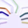 Drinking Straws 1pc Colorful Clear Reusable Glass Wedding Birthday Straw Straight Bent Shape Portable