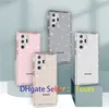 Crystal Clear Glitter Cases voor Samsung S22 S22 Ultra S22Plus S21 Fe Hard PC Back Military Grade Protection Cover Case