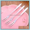 Forks Flatware Kitchen, Dining Bar Home & Gardenstainless Steel Fork\Fashion Sign\Dessert Moon Cake Small Dessert Knife And Two Tooth Fruit