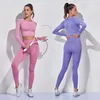 2 Peice Set Women Workout Ginásio Ginásio Esportes Sports Summer Roupas Yoga Seamless Fitness Leggings Tracksuit Terno Outfits 210802