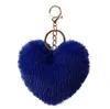 Porte-clés en peluche en forme de coeur 10CM imitation fourrure de lapin porte-clés voiture porte-clés pendentif sac décoration