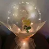 LED Luminous Balon Przezroczyste Wyczyść Bobo Ball Z Różą Bukiet Zestaw Walentynki Prezent Urodziny Weddings Partie Favor Ornament Decor 30 SZTUK / DHL H9294DWU