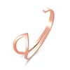 Bangle ZYZQ Simple C-Shaped Bracelet Open Fashion Jewelry For Women Rose Gold Plated Adjustable Cuff Wristband Wedding