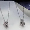 Klassieke eenvoudige mode -sieraden handgemaakte Sterling Sier Princess Cut White Topaz CZ Diamond Party Women Wedding Pendant ketting Geschenk