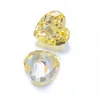 ZIRCON haute qualité fantaisie jaune vif forme de coeur diamant synthétique prix des pierres précieuses en vrac par Carat vente chaude H1015