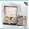 Jewelry Packaging & Display Jewelryjewelry Pouches Bags Box 2Layer Large Capacity Casket Makeup Organizer Necklace Earring Holder Storage