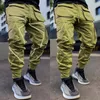 Men's Reflective Night Running Sport Pants Side Pockets Cargo Harem Pant Joggers Trousers Fashion Casual newest