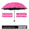 Senhoras Quentes UV Protetora Mini Guarda-chuvas À Prova de Vento 3-Folding Blossoms em Água Alterações Cor Anti-UV Sun / Chuva Guarda-chuva