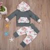 Floral Newborn Baby Girl Clothes Set Long Sleeve Hooded Tops Hoodie Pants Flower 2PCS Set Clothing Baby Girls New