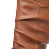 Wholesale-boots 2021プラスビッグサイズ31-45ブラウンプリーツファッションセクシー膝太ももハイヒール秋冬女性レディー女性ブーツx 1879
