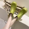 Ultraleichte EVA Wasserdichte Frauen Rainboots Slip-on Dicke Sohle Big Toe Mode Damen Regen Schuhe Solide Mädchen Plattform Stiefeletten 211104