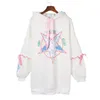 2021 NEW White Color Cute Easter Bunny Print Hoodies Women Lace Up Long Sleeve Hooded Sweatshirts Harajuku Pullovers Tops Casual Tracksuits