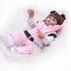 Npk 48cm bebe boneca renascido menina criança em panda vestido corpo cheio de silicone macio silicone realista bebê brinquedo anatomicamente correto q0910