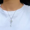 Hot sell starry five-pointed star cut yellow zircon pendant s925 silver key necklace 2021 DIY fine jewelry Valentine's day gifts Q0531