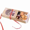 22/18cm Paper Gift Boxes Christmas Present Muffin Snacks Packaging Box Paper Xmas Snowman Santa Claus Box with Greeting Card 211108