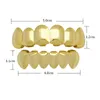 Fashion Hip Hop Rapper Real Gold Silver Plated Teeth Grillz Set for Men Women Bling Teeth Grills High Quality8843758
