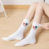 2021 мода Harajuku весна и осень унисекс носки корея красочные вышитые астронавт простые пара носки счастливая женщина Y1119