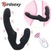 NXY Vibratoren Trägerloser Strapon-Dildo-Vibrator, weiblich, 10 Geschwindigkeiten, doppelt vibrierender G-Punkt, Sexspielzeug für Erwachsene für Frauen, Paar, Anal-Prostata-Massagegerät, 1119