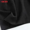 Tangada hoge kwaliteit vrouwen massief zwart rokken faldas mujer knoppen vrouwelijke mini rok 4c46 210609