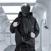SILENSTORM Techwear Men's Detachable Hood Black Waterproof Jacket Taped Seams Hip Hop Style Punk Fashion 211011
