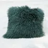 CX-D-04R Custom Made Mongolia Lamb Fur Cushion Hem Dekoration Tillbehör 210315
