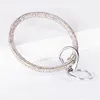 Siliconen pols sleutelring vrouwen bangle cirkel auto sleutel ketting glitter crystal rhinestone siliconen armband sleutelhanger ewelry party gunst rre11554