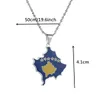 Kosovo Map Pendant Neckleaces for Women Kosoves Flag Jewelry