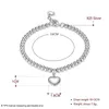 Hot Selling Solid Heart Charm Dangle Jewelry 925 Sterling Sier Kralen Ketting Armbanden