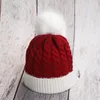 Cappello da bambino da 0-3 anni Cappello da bambino di Natale Cappelli caldi lavorati a maglia con palla Pom Regalo di Natale Berretto di lana twist JJA9489