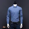 100% algodão 7xl tamanho dos homens de tamanho para homens manga comprida Casual Slim Fit listrado homem vestido camisa masculina espessa camisas de trabalho 210316