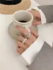 925 Sterling Silver Błyszczący pierścień Kobiet Ins Niche Design Osobowość Otwarcie Modne Męskie High-End Fashion Index Finger Biżuteria