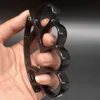 Büyük Parmak Deliği Baş Yuvarlak Metal Knuckle Duster Dört Parmak Tiger Yumruk Tokası Açık Defansif Halka Toka Defansif EDC Aracı