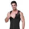 Intimo elasticizzato e modellante per il corpo da uomo Dimagrante Shaper addominale Gilet per il petto Vita Trainer Top Ginecomastia Camicia da uomo Controllo tette Cerniera Corsetto308H