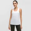 Sömlösa Yogaskjortor Fitness Outfits Med BH Sport Crop Top Träning Damunderkläder LU-27 Ärmlösa Rygglösa Gym Tops Athletic 188C