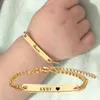 Chaîne à maillons personnalisée en acier titane pour enfant, bracelet en métal avec nom personnalisé pour enfant, filles et garçons, accessoires, cadeau 2021280s