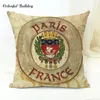 Brasilien Franska Tyska Irland Italienska London Puerto och Spanien vapensköld Handgjorda Vintage Shabby Chic Wood Cushion Cover Fundas