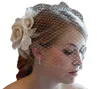 Moda Ślub Birdal Veils Champagne Ivory Białe Kwiaty Pióro BirdCage Veil Bridal Wesela Kawałki Bankiet Bridal Akcesoria