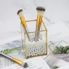 Kozmetik Saklama Kutusu Altın Masaüstü Ruj Bitirme Cam Takı Sınıflandırma Depolama Makyaj Fırça Organizatör 210315