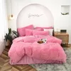 Bettwäsche Sets 4pcs Set Koralle Fleece Winter Dicke warme reine Farbe