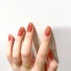 FSHIONデザインバレエ棺偽の爪フランチェリーの純粋な色のフランスのバレリーナフルカバーFalse Nail DIYマニキュアチップ24PCS /セット再利用可能なプレス