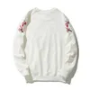 Sweatshirts for Men Women Yokosuka Souvenir Plum Flower Embroidery Hoodie Long Sleeve O Neck Cotton Knit Harajuku Pullover 210813