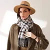 Kobieta Plaid Kobiety Zima Długa Tassel Szal Moda Street Imitacja Cashmere Ciepłe Szalik Mężczyźni