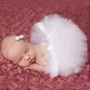 Jupes Born Girl Pographie Props Tenues Bébé Tutu Jupe Et Fleur Bandeau Ensemble Infant Po Shoot Prop Douche Cadeau