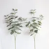 Artificial decorativo eucalipto verde planta jardim decoração folha única flor wedding home decor