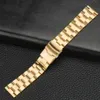 Rostfritt stålband 20mm 22mm Metal Watch Band Spring Bars Armband Wristbands Folding Clasp med säkerhet Guld Rose Gold Blue H0915