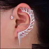 Stud Earrings Jewelry 1Pc Angel Wing Ear Cuff Cubic Zirconia Women Wedding Party Movie Star Red Carpet Earring Boucle Doreill 210323 Drop De