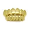 Mode Hip Hop -rappare Real Gold Silver Plated Teeth Grillz Set för män Kvinnor Bling Teeth Grills High Quality216N